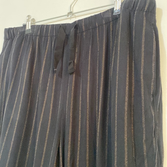Zara - Striped Pants Black Trousers High-Waisted Drawstring - Size XXL - Picture 3 of 7